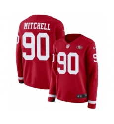 Women's Nike San Francisco 49ers #90 Earl Mitchell Limited Red Therma Long Sleeve NFL Jersey