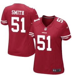 Women's Nike San Francisco 49ers #51 Malcolm Smith Game Red Team Color NFL Jersey