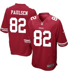 Men's Nike San Francisco 49ers #82 Logan Paulsen Game Red Team Color NFL Jersey
