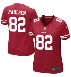 Women's Nike San Francisco 49ers #82 Logan Paulsen Game Red Team Color NFL Jersey