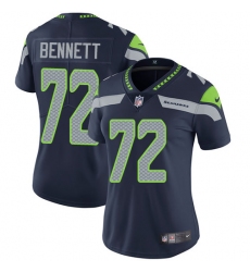 Women's Nike Seattle Seahawks #72 Michael Bennett Elite Steel Blue Team Color NFL Jersey