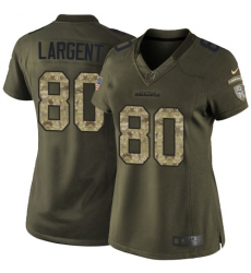 Women's Nike Seattle Seahawks #80 Steve Largent Elite Green Salute to Service NFL Jersey Women's Nike Seattle Seahawks #80 Steve Largent Elite Green Salute to Service NFL Jersey