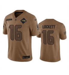 Men's Seattle Seahawks #16 Tyler Lockett 2023 Brown Salute To Service Limited Football Stitched Jersey