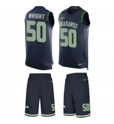 Men's Nike Seattle Seahawks #50 K.J. Wright Limited Steel Blue Tank Top Suit NFL Jersey