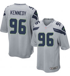 Men's Nike Seattle Seahawks #96 Cortez Kennedy Game Grey Alternate NFL Jersey