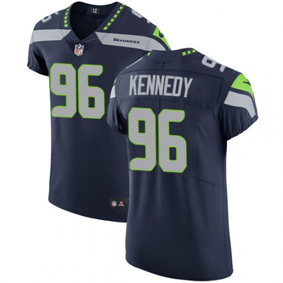 Men's Nike Seattle Seahawks #96 Cortez Kennedy Steel Blue Team Color Vapor Untouchable Elite Player NFL Jersey
