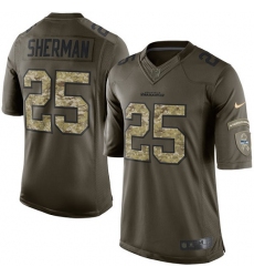 Youth Nike Seattle Seahawks #25 Richard Sherman Elite Green Salute to Service NFL Jersey
