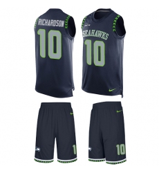 Men's Nike Seattle Seahawks #10 Paul Richardson Limited Steel Blue Tank Top Suit NFL Jersey