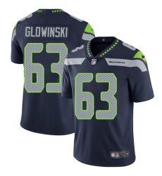 Youth Nike Seattle Seahawks #63 Mark Glowinski Elite Steel Blue Team Color NFL Jersey