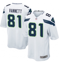 Men's Nike Seattle Seahawks #81 Nick Vannett Game White NFL Jersey