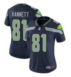 Women's Nike Seattle Seahawks #81 Nick Vannett Elite Steel Blue Team Color NFL Jersey