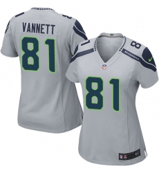 Women's Nike Seattle Seahawks #81 Nick Vannett Game Grey Alternate NFL Jersey