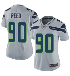 Women's Nike Seattle Seahawks #90 Jarran Reed Elite Grey Alternate NFL Jersey