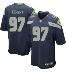Men's Nike Seattle Seahawks #97 Patrick Kerney Game Steel Blue Team Color NFL Jersey