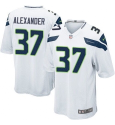 Men's Nike Seattle Seahawks #37 Shaun Alexander Game White NFL Jersey