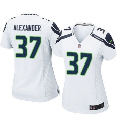 Women's Nike Seattle Seahawks #37 Shaun Alexander Game White NFL Jersey