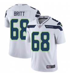Youth Nike Seattle Seahawks #68 Justin Britt Elite White NFL Jersey