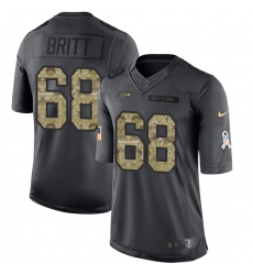 Youth Nike Seattle Seahawks #68 Justin Britt Limited Black 2016 Salute to Service NFL Jersey