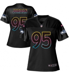 Women's Nike Seattle Seahawks #95 Dion Jordan Game Black Team Color NFL Jersey