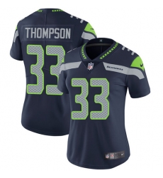 Women's Nike Seattle Seahawks #33 Tedric Thompson Elite Steel Blue Team Color NFL Jersey