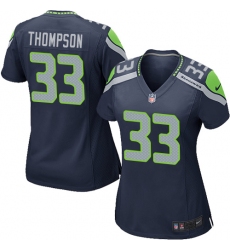 Women's Nike Seattle Seahawks #33 Tedric Thompson Game Steel Blue Team Color NFL Jersey