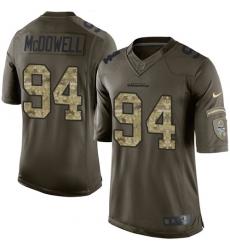 Men's Nike Seattle Seahawks #94 Malik McDowell Elite Green Salute to Service NFL Jersey