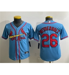 Youth St. Louis Cardinals #26 JJ Wetherholt Blue Cool Base Stitched Baseball Jersey
