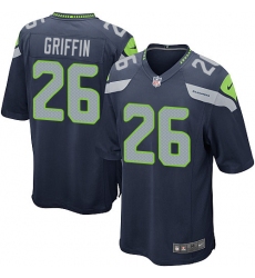 Men's Nike Seattle Seahawks #26 Shaquill Griffin Game Steel Blue Team Color NFL Jersey
