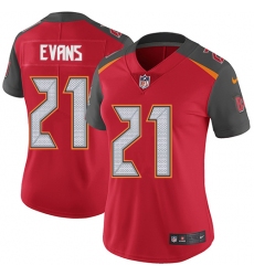 Women's Nike Tampa Bay Buccaneers #21 Justin Evans Elite Red Team Color NFL Jersey