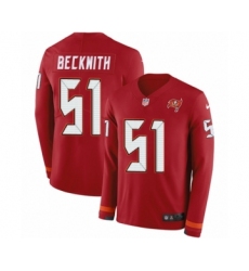 Youth Nike Tampa Bay Buccaneers #51 Kendell Beckwith Limited Red Therma Long Sleeve NFL Jersey