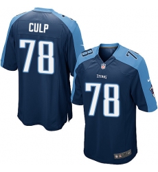 Men's Nike Tennessee Titans #78 Curley Culp Game Navy Blue Alternate NFL Jersey
