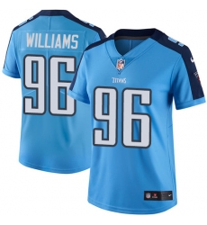 Women's Nike Tennessee Titans #96 Sylvester Williams Elite Light Blue Team Color NFL Jersey