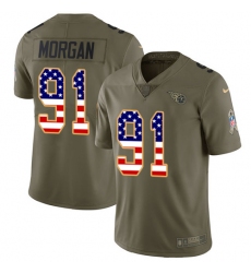 Youth Nike Tennessee Titans #91 Derrick Morgan Limited Olive/USA Flag 2017 Salute to Service NFL Jersey