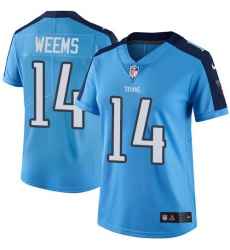 Women's Nike Tennessee Titans #14 Eric Weems Elite Light Blue Team Color NFL Jersey