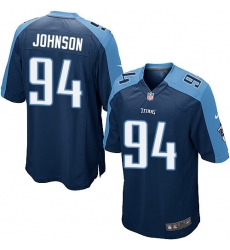 Men's Nike Tennessee Titans #94 Austin Johnson Game Navy Blue Alternate NFL Jersey