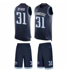 Men's Nike Tennessee Titans #31 Kevin Byard Limited Navy Blue Tank Top Suit NFL Jersey