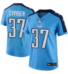 Women's Nike Tennessee Titans #37 Johnathan Cyprien Elite Light Blue Team Color NFL Jersey