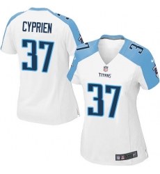 Women's Nike Tennessee Titans #37 Johnathan Cyprien Game White NFL Jersey