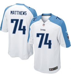Men's Nike Tennessee Titans #74 Bruce Matthews Game White NFL Jersey