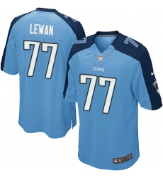 Men's Nike Tennessee Titans #77 Taylor Lewan Game Light Blue Team Color NFL Jersey