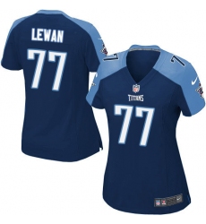 Women's Nike Tennessee Titans #77 Taylor Lewan Game Navy Blue Alternate NFL Jersey