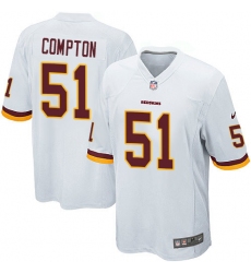 Men's Nike Washington Redskins #51 Will Compton Game White NFL Jersey