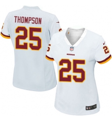 Women's Nike Washington Redskins #25 Chris Thompson Game White NFL Jersey