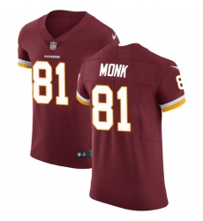 Men's Nike Washington Redskins #81 Art Monk Elite Burgundy Red Team Color NFL Jersey