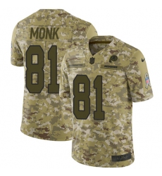 Youth Nike Washington Redskins #81 Art Monk Limited Camo 2018 Salute to Service NFL Jersey