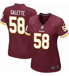 Women's Nike Washington Redskins #58 Junior Galette Game Burgundy Red Team Color NFL Jersey
