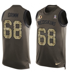 Men's Nike Washington Redskins #68 Russ Grimm Limited Green Salute to Service Tank Top NFL Jersey