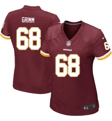 Women's Nike Washington Redskins #68 Russ Grimm Game Burgundy Red Team Color NFL Jersey