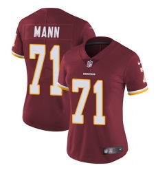 Women's Nike Washington Redskins #71 Charles Mann Burgundy Red Team Color Vapor Untouchable Limited Player NFL Jersey