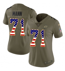 Women's Nike Washington Redskins #71 Charles Mann Limited Olive/USA Flag 2017 Salute to Service NFL Jersey